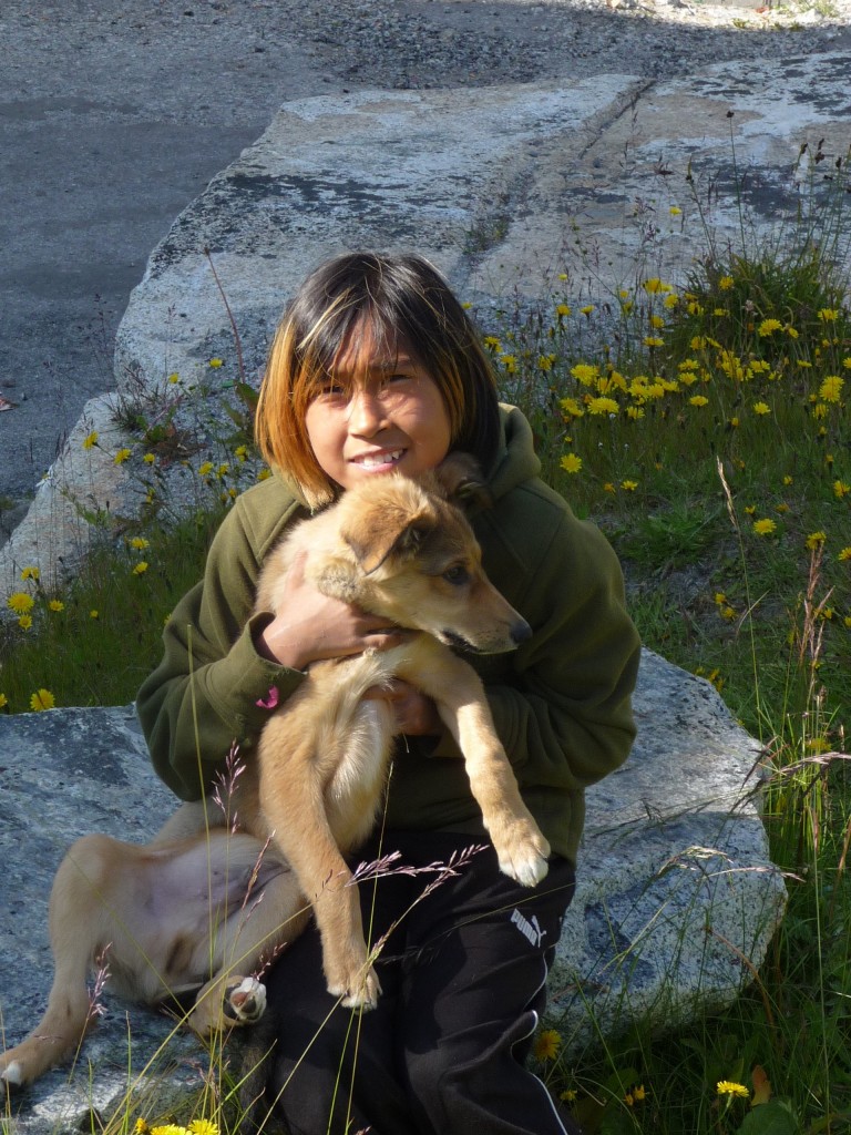 Boy with dog in Qaqortoq